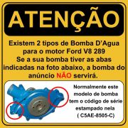 Bomba d´Água Saída Direita para V8 289 302 351W